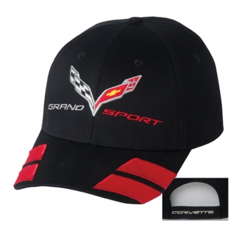 C7 GRAND SPORT BLACK CAP WITH RED HASHMARKS