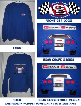 C4 Grand Sport Custom Embroidered Sweatshirts