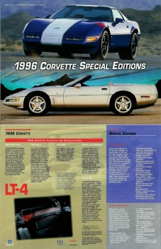 C4 1996 Corvette Special Editions Data Sheet -- BRAND NEW!