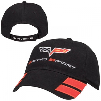 C6 Grand Sport Cap -- Black with Red Hashmarks