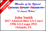 Grand Sport Registry Membership Badge